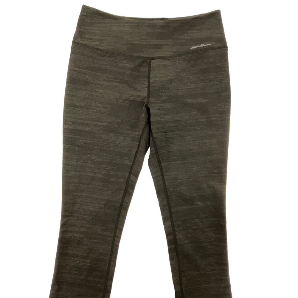 Women’s Eddie Bauer Leggings Green Black Heather Pattern Size Small
